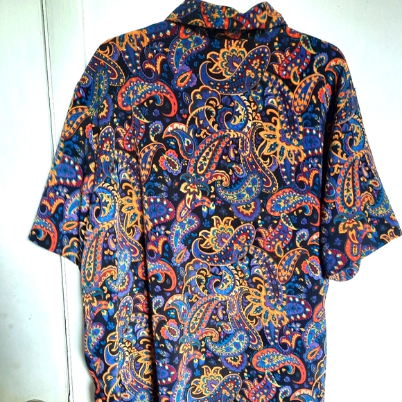 Notations Woman 1X Vintage Paisley Summer Button Up Blouse - Picture 3 of 7
